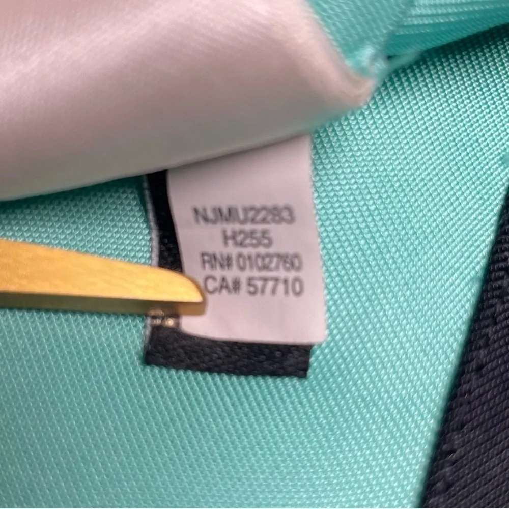 Kate Spade New York Sleeveless Embellished Collar Top Size 2 Aqua Black Trim